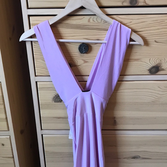NWT Club L London Lilac Cross Front Fishtail Maxi Dress Size 4 - Picture 5 of 14